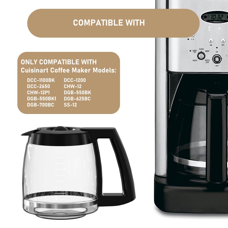 ماكينة صنع القهوة 12 كوب بديلة متوافقة مع ماكينة صنع القهوة كوزينارت DCC-1100BK DCC-1200 DCC-2650 CHW-12 CHW-12P1 DGB-400 DGB-550BK DGB-550BK1 DGB-625BC DGB-700BC SS-12 وSS-15 - Image 2